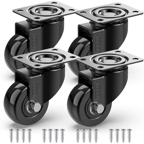 Castor Wheels 50mm 200KG Wheels for Moving Furniture (4 Without Brakes) - GBL Castors