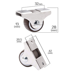 Small Fixed Castor Wheels 25mm 40KG - Wheels for Furniture by GBL - GBL Castors