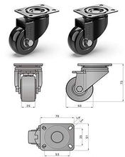 Load image into Gallery viewer, Castor Wheels 50mm 200KG Wheels for Moving Furniture (4 Without Brakes) - GBL Castors
