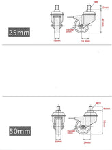 Load image into Gallery viewer, Stem Threaded castors
