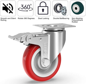 GBL - Castor Wheels 125mm 800KG | Heavy Duty Wheels for Furniture - GBL Castors